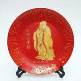 INPHIC-ZF-P038 景德鎮陶瓷盤 雕金裝飾盤 粉彩盤 掛盤 孔子 工藝品擺設